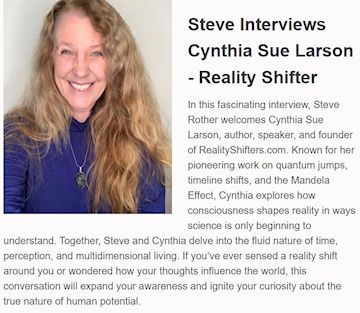 Cynthia Sue Larson on ESPAVOtv with Steve Rother