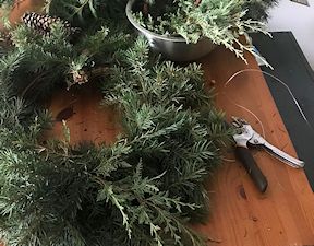 wreath and snips