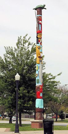 changed totem pole in Wyandotte