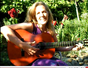 Cynthia Sue Larson with guitar